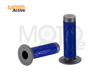 Грипсы руля ACCEL, без отверстия, мягкие, трехкомпонентные , черный/серые