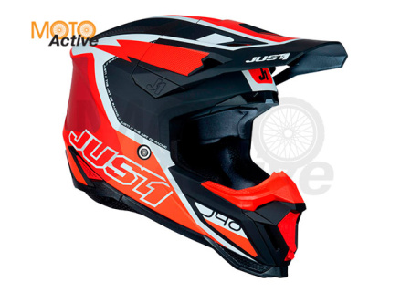 Шлем кроссовый JUST1 J40 FLASH (красный/белый матовый)