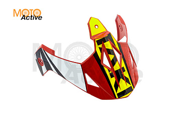 Козырек для шлема ATAKI JK802 Rampage красный/желтый глянцевый