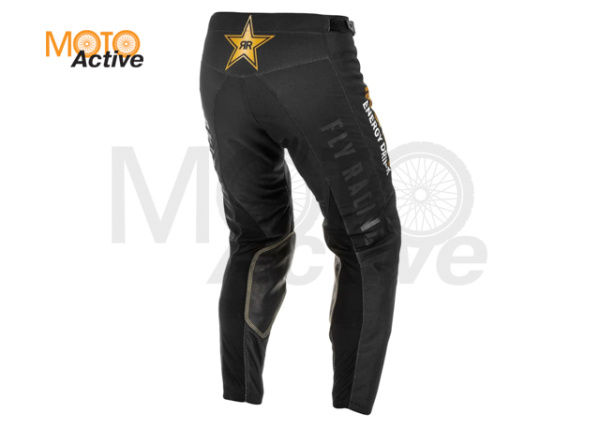 Брюки для мотокросса FLY RACING KINETIC ROCKSTAR , черные/золотые