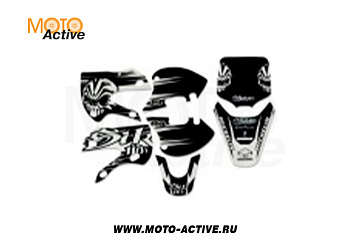 Наклейки на пластик (комплект) KLX/BBR "ЧЕРЕП"