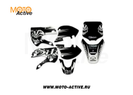 Наклейки на пластик (комплект) KLX/BBR "ЧЕРЕП"