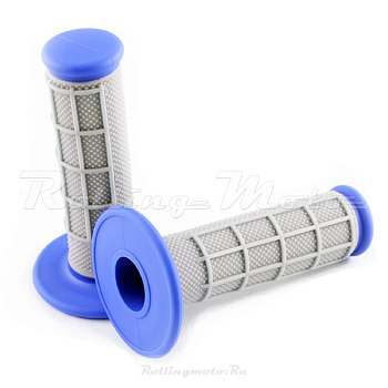 Грипсы SM-PARTS MX двухкомпонентные синие/серые