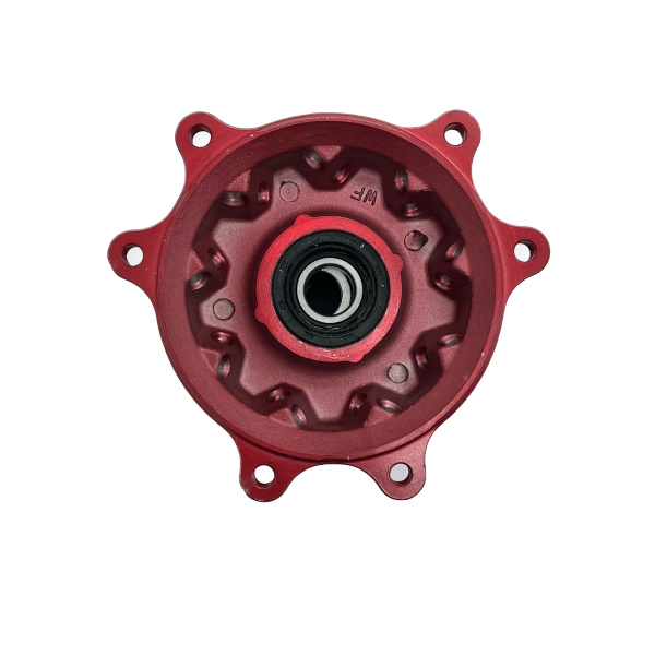 Ступица передняя CNC (R21" d=15mm) красная X-TECH