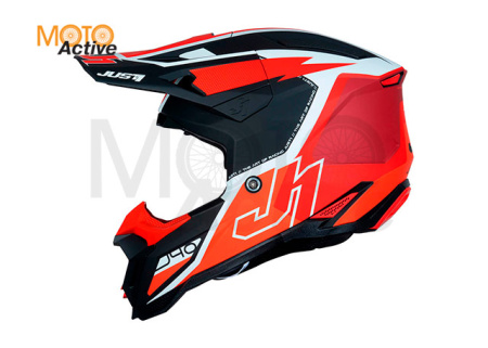 Шлем кроссовый JUST1 J40 FLASH (красный/белый матовый)