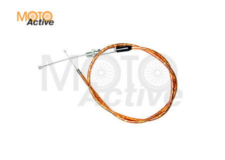 Трос газа с натяжкой (желтый) для короткоходной ручки Питбайк, TTR