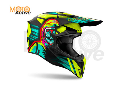 Кроссовый шлем Airoh Wraaap Cyber Yellow Matt