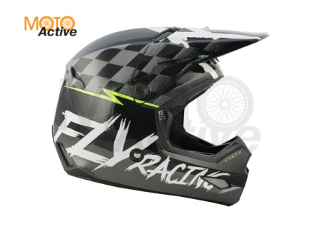 Шлем детский (кроссовый) FLY RACING KINETIC SKETCH ECE, черный/белый/Hi-Vis желтый