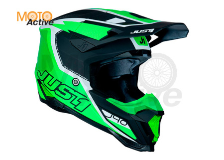 Шлем кроссовый JUST1 J40 FLASH (желтый/белый матовый)