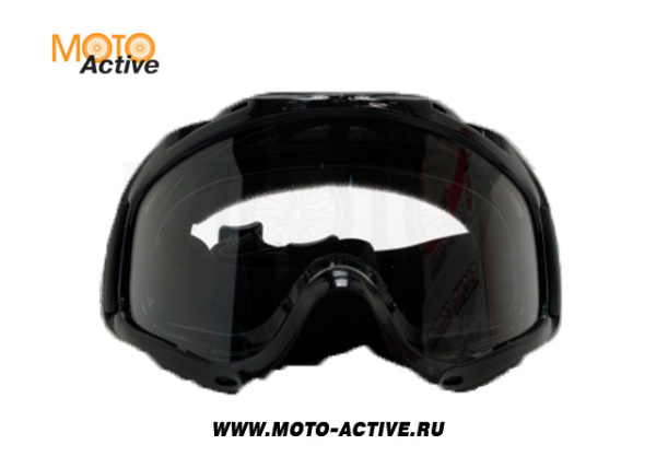 Очки для мотокросса детские SM-G15 черные глянцевые