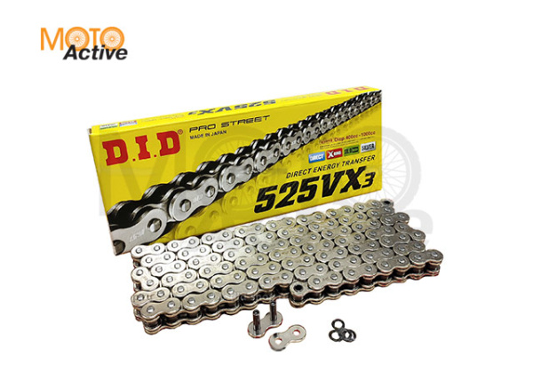 Цепь DID 525VX3 X-Ring 114 звеньев