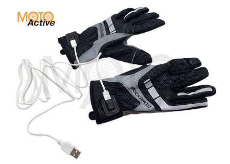 Перчатки зимние (с подогревом) Rockbros S173-1 Black/Gray