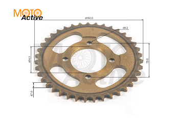 Венец, звезда ведомая (428-39) сталь, закаленные зубья Alpha/Delta 4х70х54