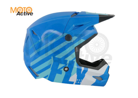 Шлем (кроссовый) FLY RACING KINETIC THRIVE, синий/белый (2021)