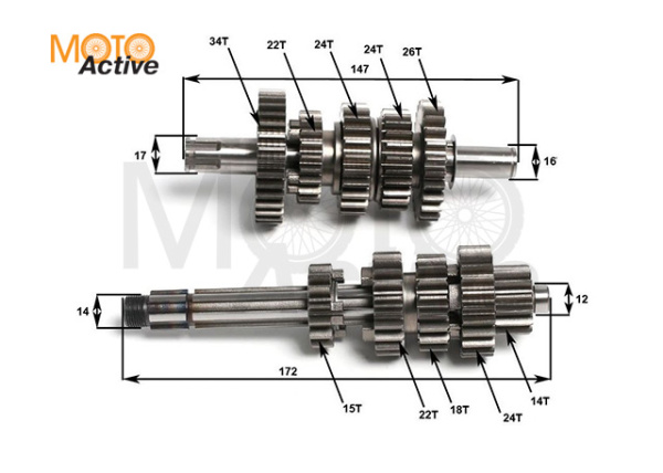 Комплект валов КПП в сборе двиг. ZS1P62YML-2 (W190) OEM