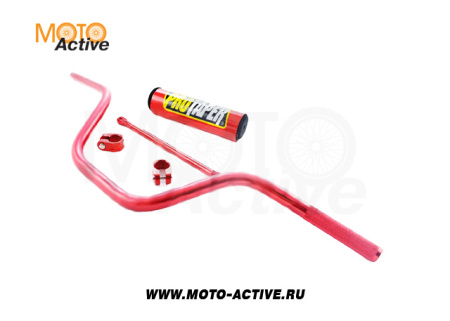 Руль PRO-TAPER алюминевый с перемычкой высокий красный