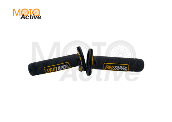 Ручки руля резиновые питбайк (пара) черные/желтые  PRO-TAPER