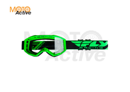 Очки для мотокросса FLY RACING FOCUS (2019) YOUTH (детские) зеленые, прозрачные