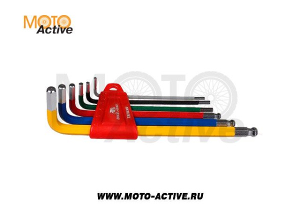 Шестигранники Gros YC-613-6C, с шаровыми головками, цветные, комплект