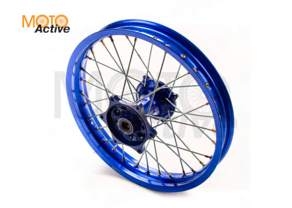 Обод задний 18" (2,15-R18 d=17mm) CNC ступица, алюм/синий X-TECH 6х153х125 (звезда), 4х140х121(диск)