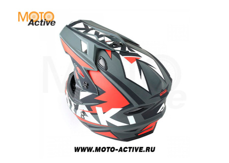 Шлем (кроссовый) Ataki JK801 Rampage, красный/серый матовый