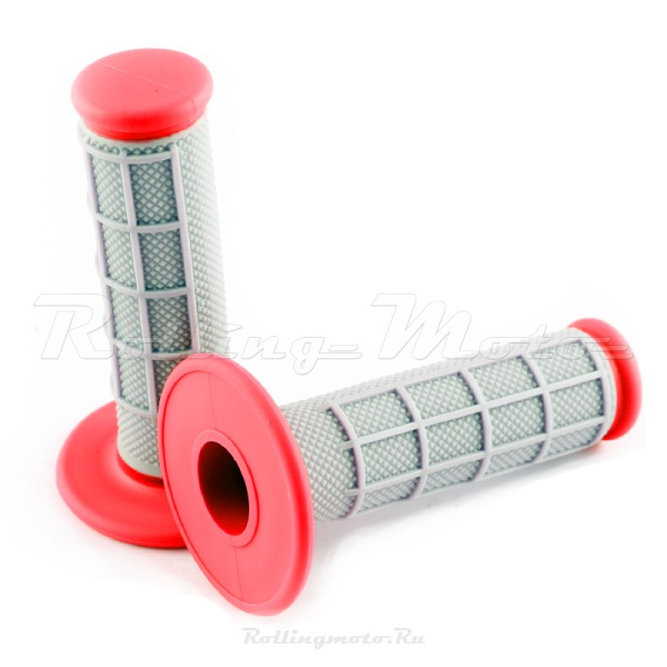 Грипсы SM-PARTS MX двухкомпонентные красные/серые