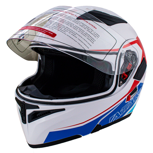 Шлем модуляр ATAKI JK902 Spot (красный/синий/белый глянцевый)