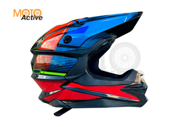 Шлем (кроссовый) ROX JK802, оранжевый-синий