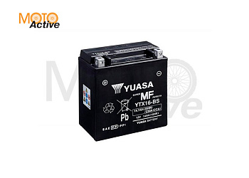 Мотоциклетная аккумуляторная батарея Yuasa Maintenance Free VRLA YTX16-BS(CP), 14 Ач