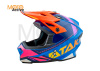 Шлем кроссовый Ataki JK801 Valor (синий/оранжевый/розовый глянцевый)