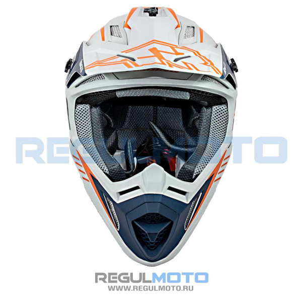 Шлем Kioshi TR кроссовый (H637) (Серый/ синий/ оранжевый)