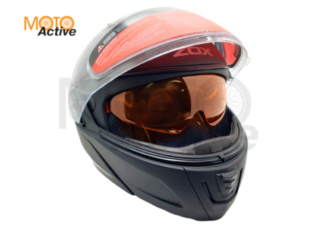 Шлем снегоходный ZOX Condor, стекло с электроподогревом, черный матовый