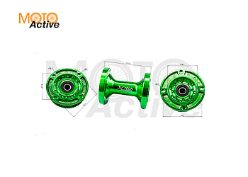 Ступица задняя CNC (R12"/14"/17" d=15mm) зеленая