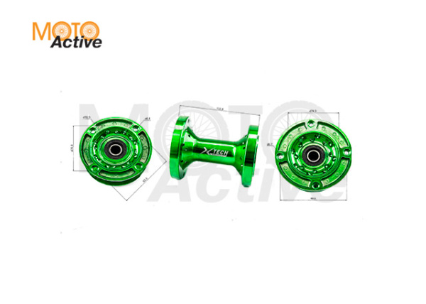 Ступица задняя CNC (R12"/14"/17" d=15mm) зеленая