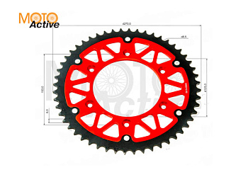Венец, звезда ведомая (520-52) X-TECH Кросс 250-450 6х153х125 алюминий сталь с самоочисткой