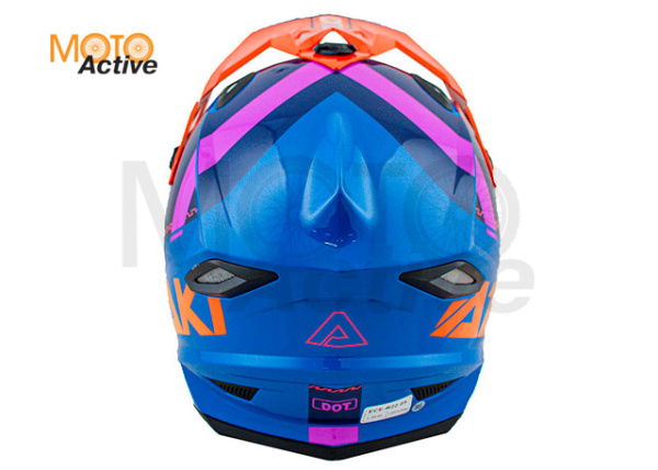 Шлем кроссовый Ataki JK801 Valor (синий/оранжевый/розовый глянцевый)