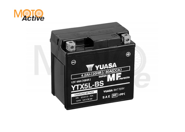Мотоциклетная аккумуляторная батарея Yuasa Maintenance Free VRLA YTX5L-BS(CP),4 Ач
