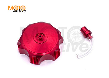 Пробка (крышка) бензобака CNC, с бензоклапаном, красная