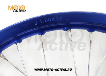 Диск 17"х1,6 передний диск. торм. аллюминий KAYO синий