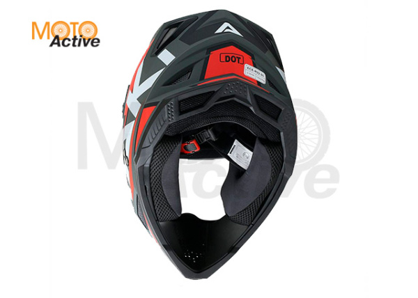 Шлем (кроссовый) Ataki JK801 Rampage, красный/серый матовый