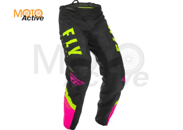 Брюки для мотокросса FLY RACING F-16 2020 розовые/черные/Hi-Vis желтые
