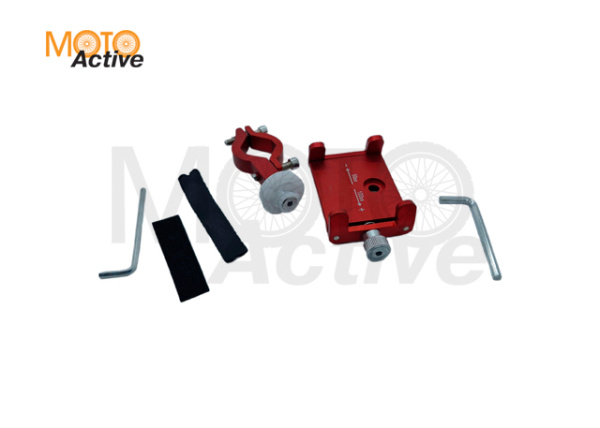 Держатель для телефона на руль (до 50*100mm) красный, алюминий