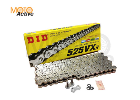 Цепь DID 525VX3 X-Ring 116 звеньев