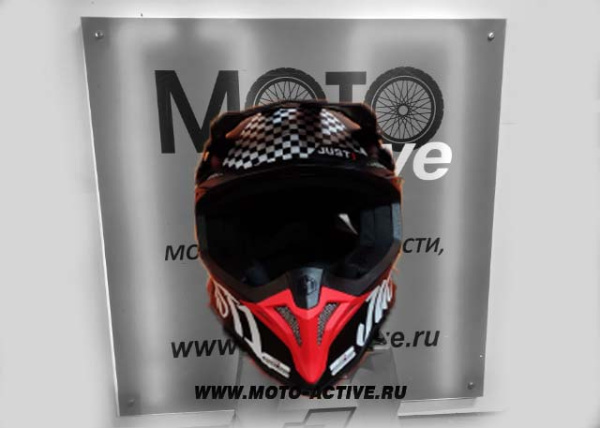 Шлем (кроссовый) JUST1 J39 Rock, черный/красный/белый матовый (2021)
