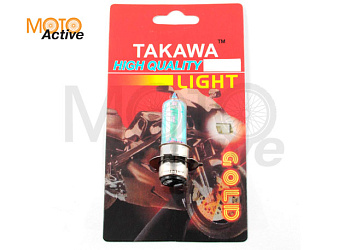 Лампа P15D-25-3 (3 уса) 12V 18W/18W (хамелеон радужный) (блистер) "TAKAWA" (mod:A)