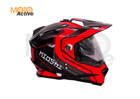 Шлем KIOSHI Fighter 802 мотард с очками, красный