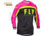 Футболка для мотокросса FLY RACING F-16 2020 розовая/чёрная/Hi-Vis жёлтая