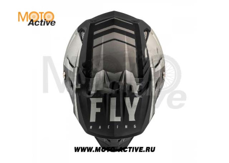 Шлем (кроссовый) FLY RACING TOXIN TRANSFER, серый/черный матовый (2021)
