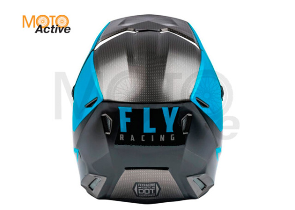 Шлем (кроссовый) FLY RACING KINETIC STRAIGHT EDGE, синий/серый/черный (2021)