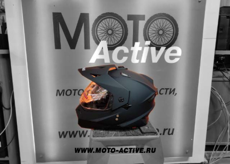 Шлем (мотард) Ataki JK802 Solid, черный матовый